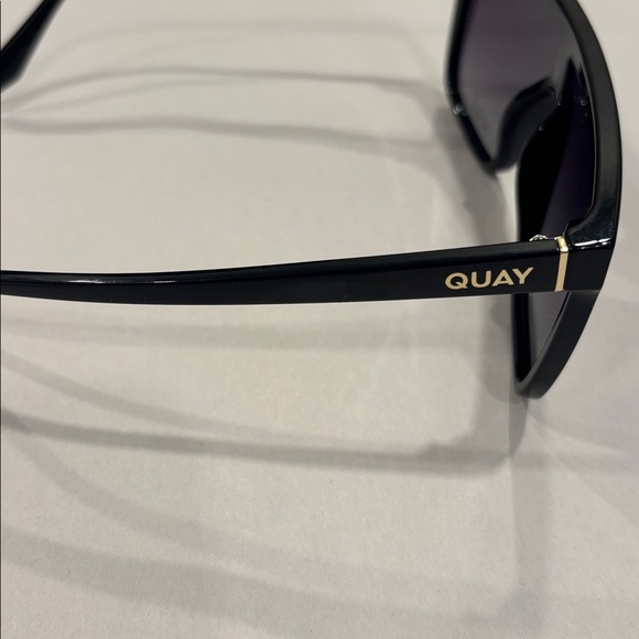 Quay Nightfall Oversized Shield Sunglasses In Black - Picture 6 of 9